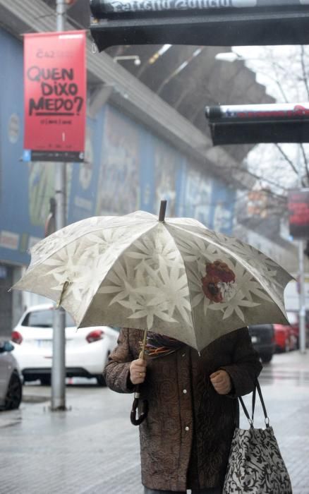 Día de paraguas en A Coruña