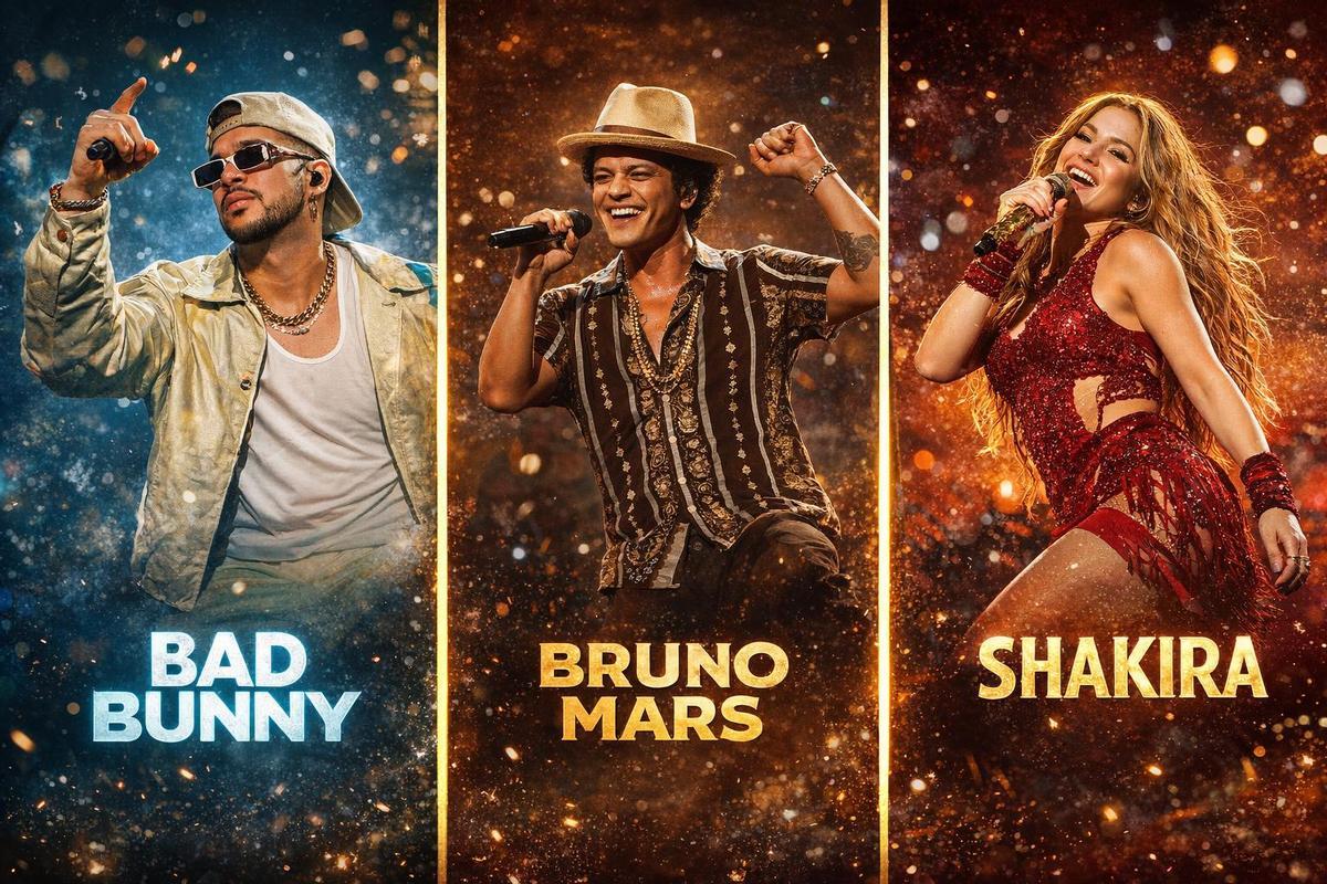 Bad Bunny, Bruno Mars y Shakira