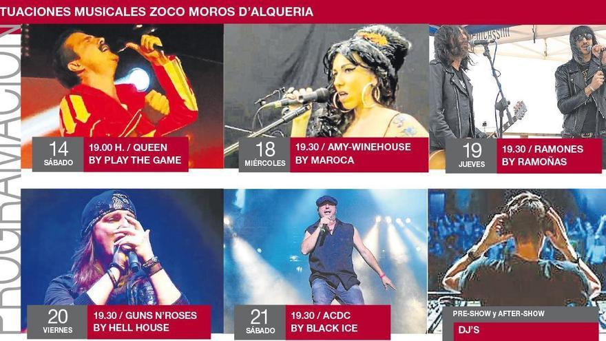 Tributos de Queen, Winehouse, Ramones, Guns N’Roses y AC/DC en el zoco de Moros