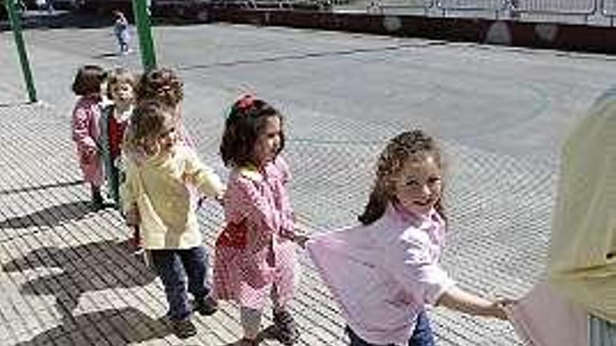 Alumnos de Infantil de un colegio gijonés.