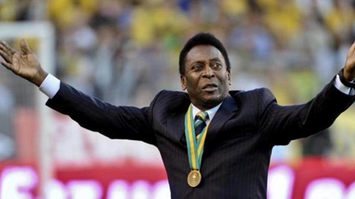 Pelé, en el estadio Rasunda el pasado agosto.