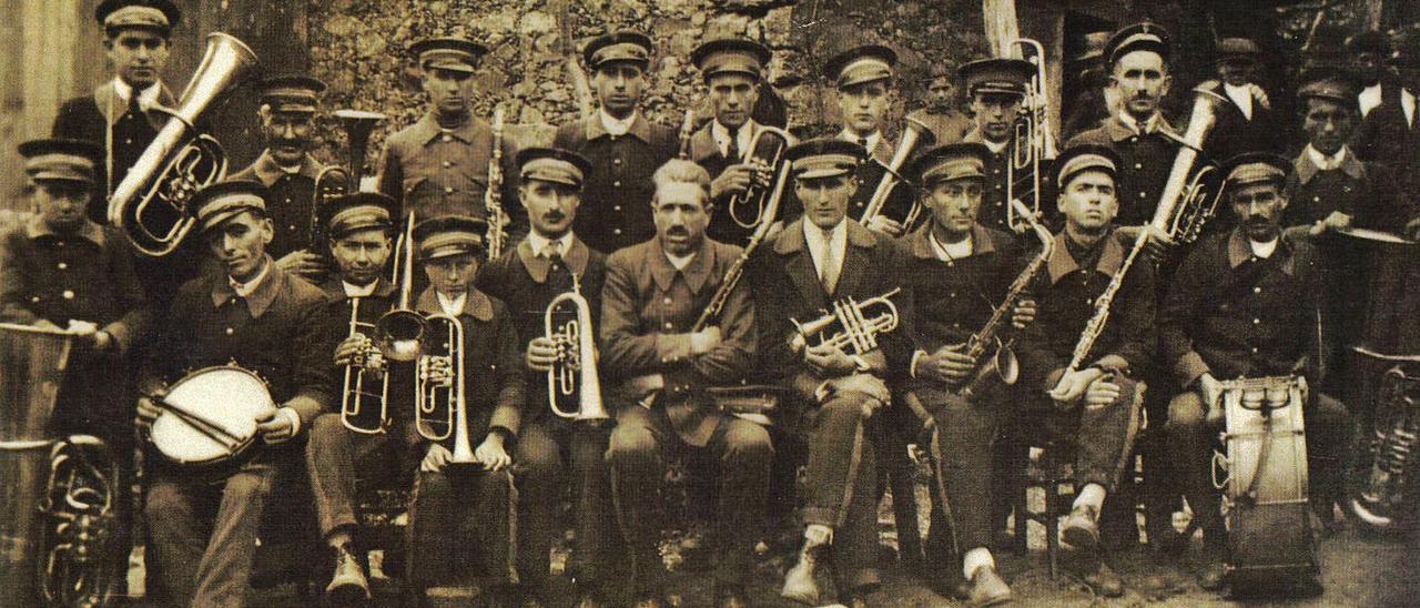 A Banda de Brántega nos seus anos dourados, na década de 1930.