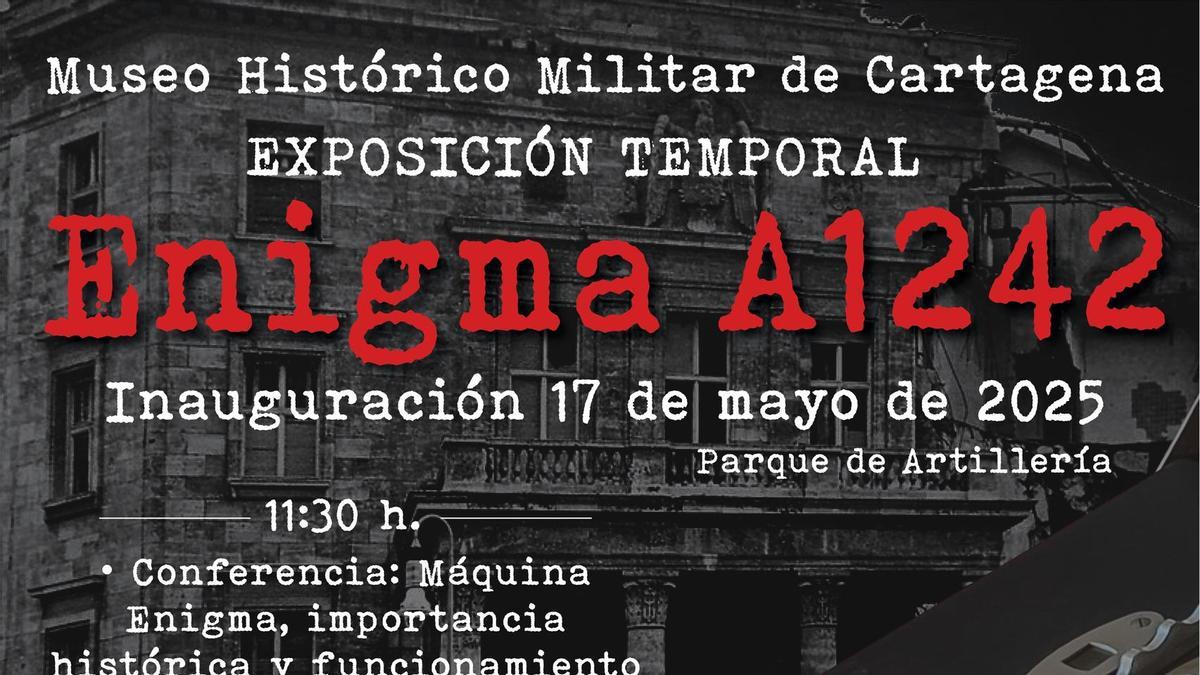 Cartel de la exposición de la máquina Enigma A1242