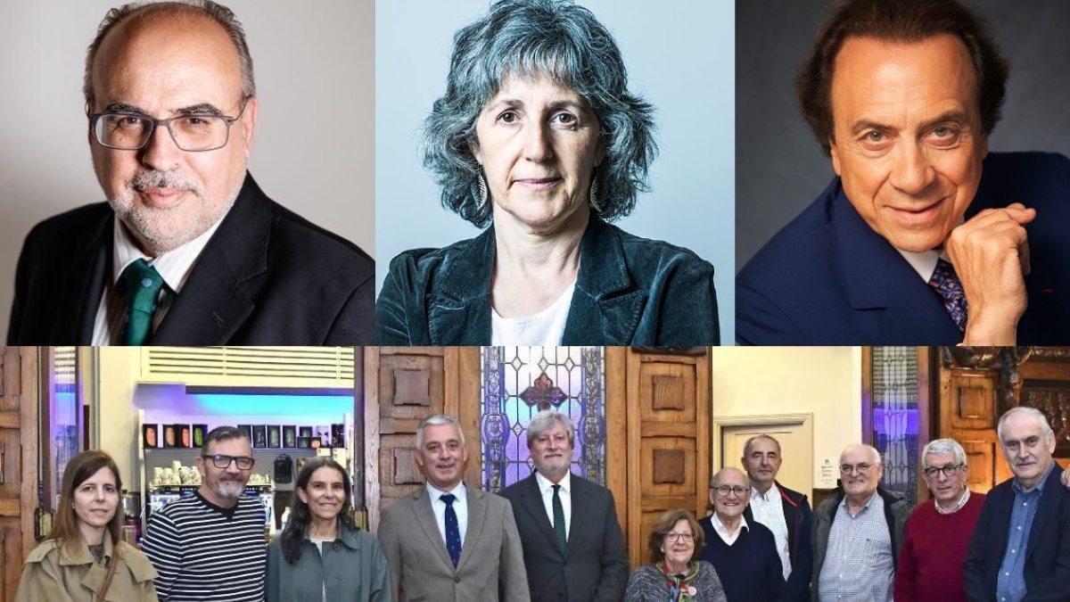 Arriba: Juliana, Constenla y Nasio. Abajo, presentación del fallo en el Casino.