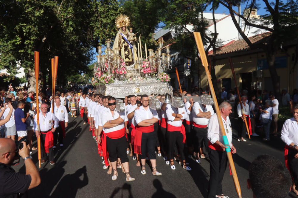 Las imágenes de la procesión de la Virgen del Carmen en el barrio de Pedregalejo.