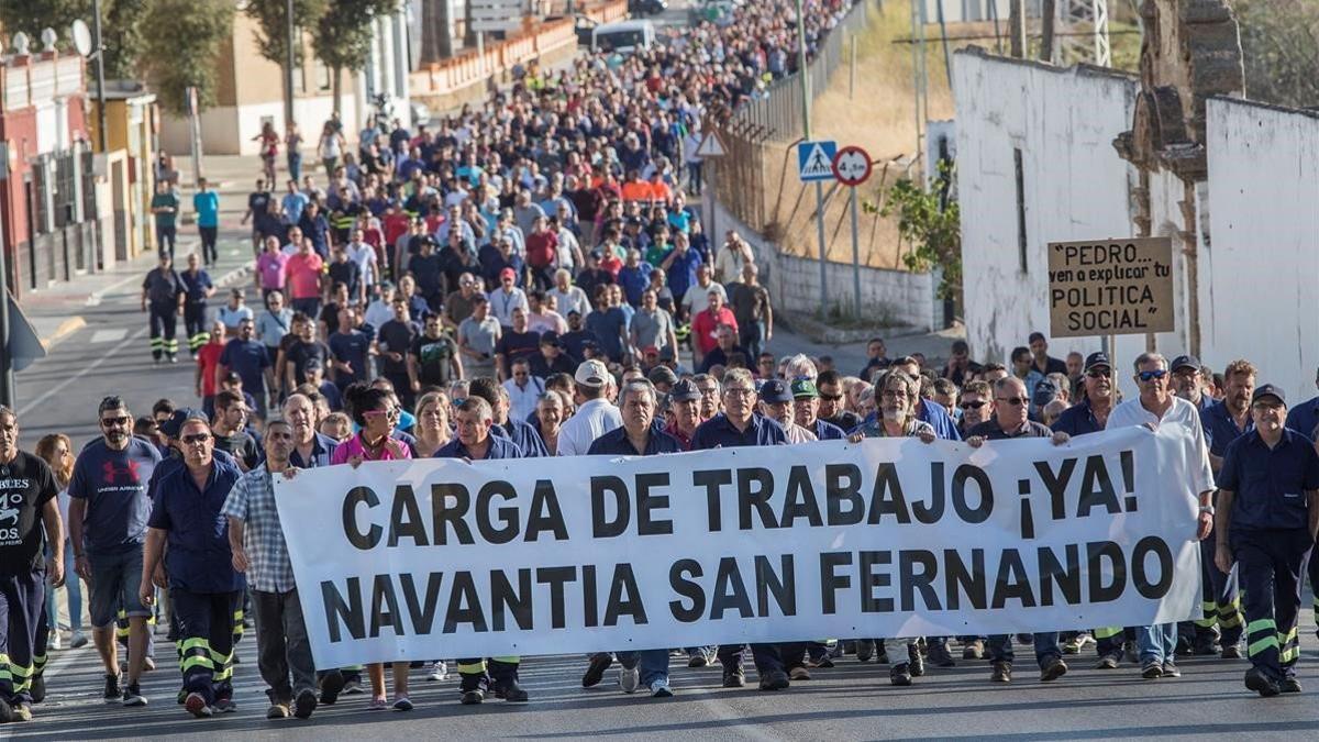 Protesta de trabajadores de Navantia