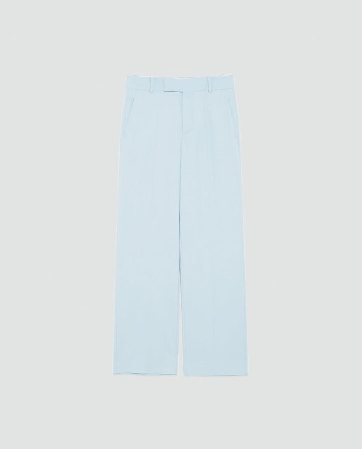 Trajes de Zara en colores pastel: pantalón azul celeste