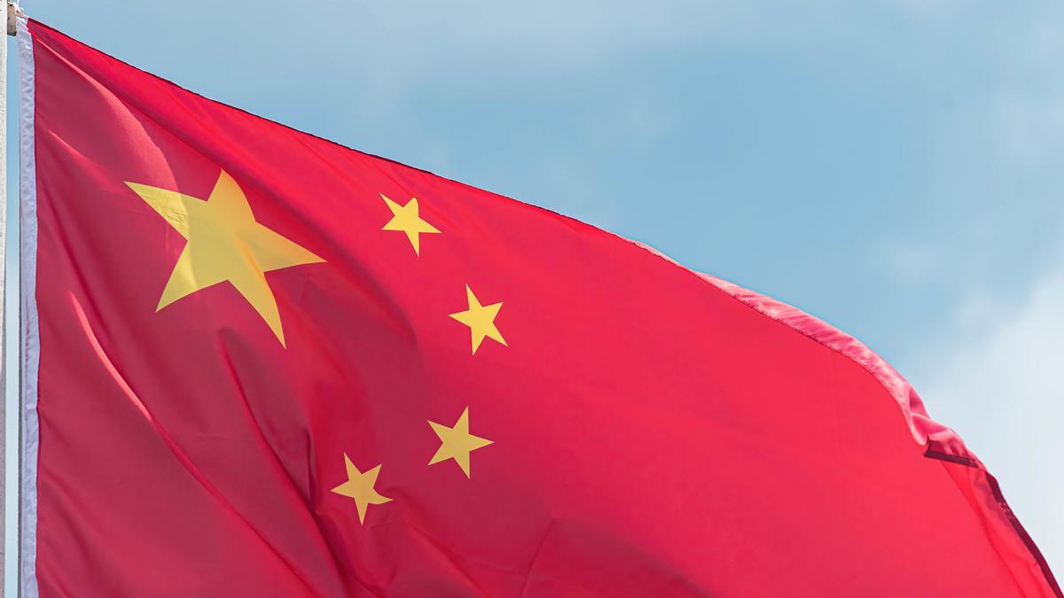 Imagen de archivo de la bandera de China