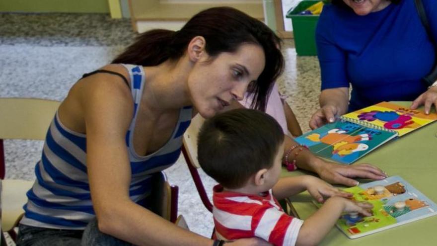 Una aula de infantil del colegio Dama de Elche.