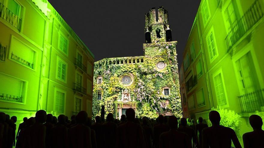 Un mapping de foc i llum obre tres dies de Flors i Violes a Palafrugell