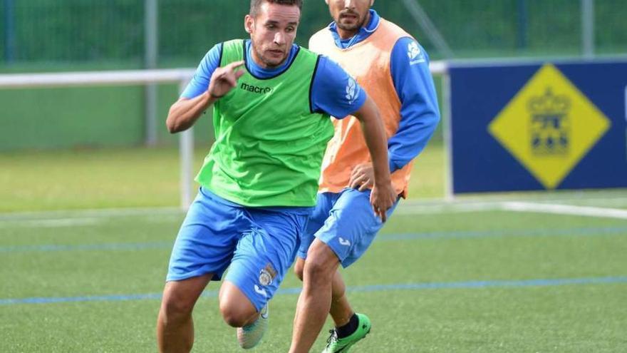 Campillo y Borjas durante un entrenamiento en Príncipe Felipe. // Gustavo Santos