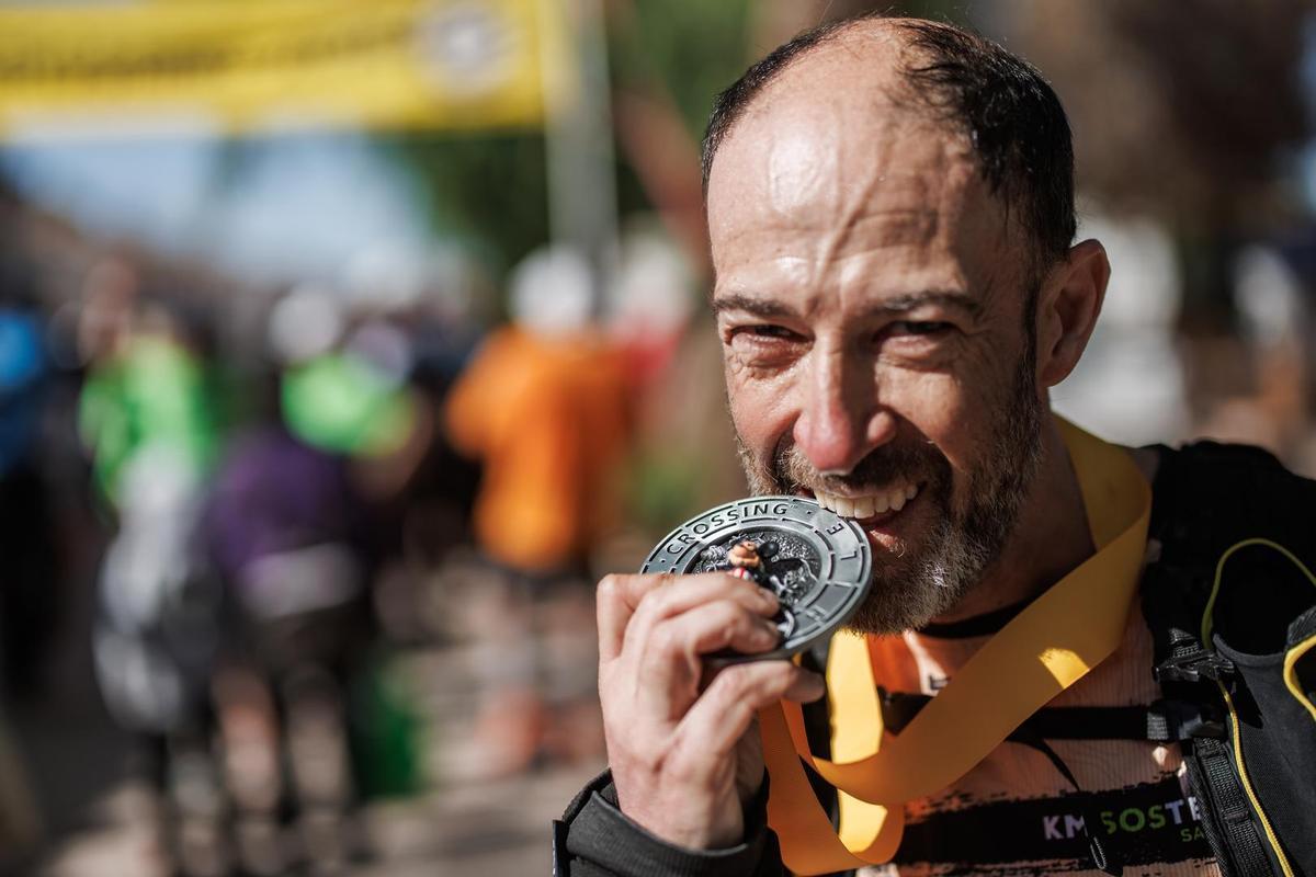 Gellida, tras cruzar la meta