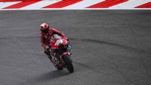 Pol Espargaró, durante la sesión en Portimao