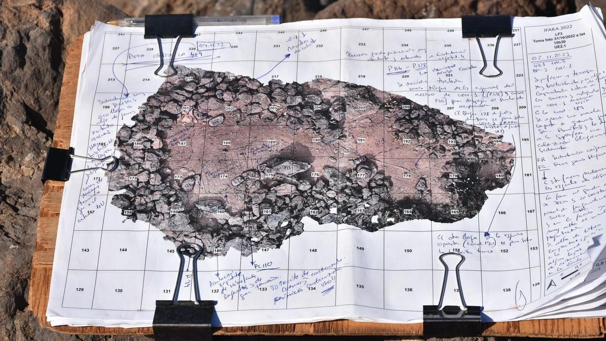 Los planos de una de una de las estructuras habitacionales del yacimiento de los Llanos de Ifara