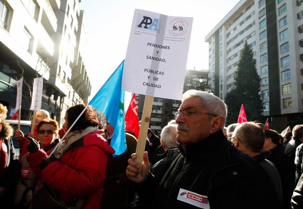 Cientos de personas  reclaman en Asturias una subida de las pensiones