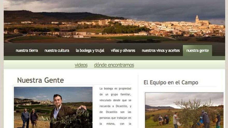 La página web de la empresa familiar que gestiona Emilio Valerio.