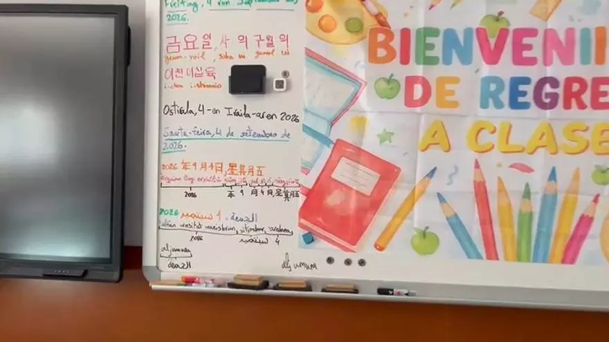 Aula a más de 31 grados, a 7 de septiembre y sin alumnos.