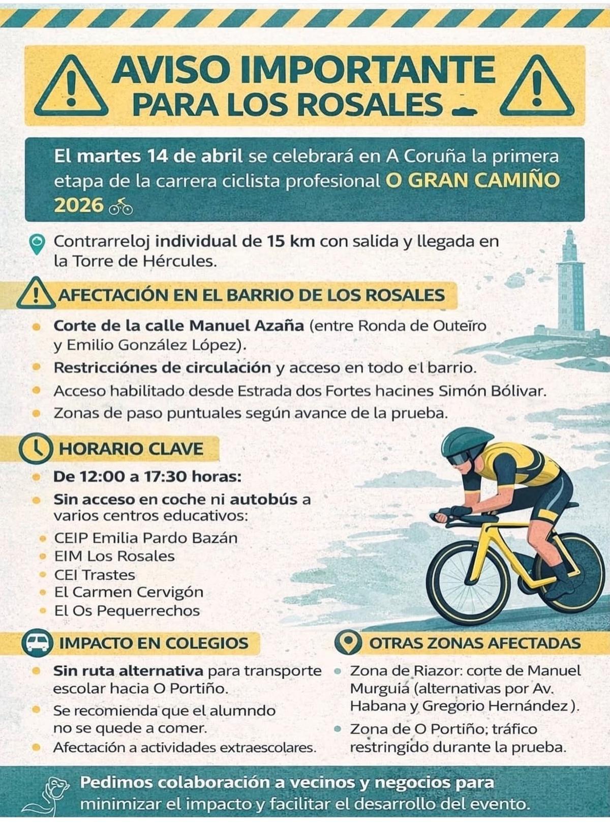 Cartel difundido en Los Rosales