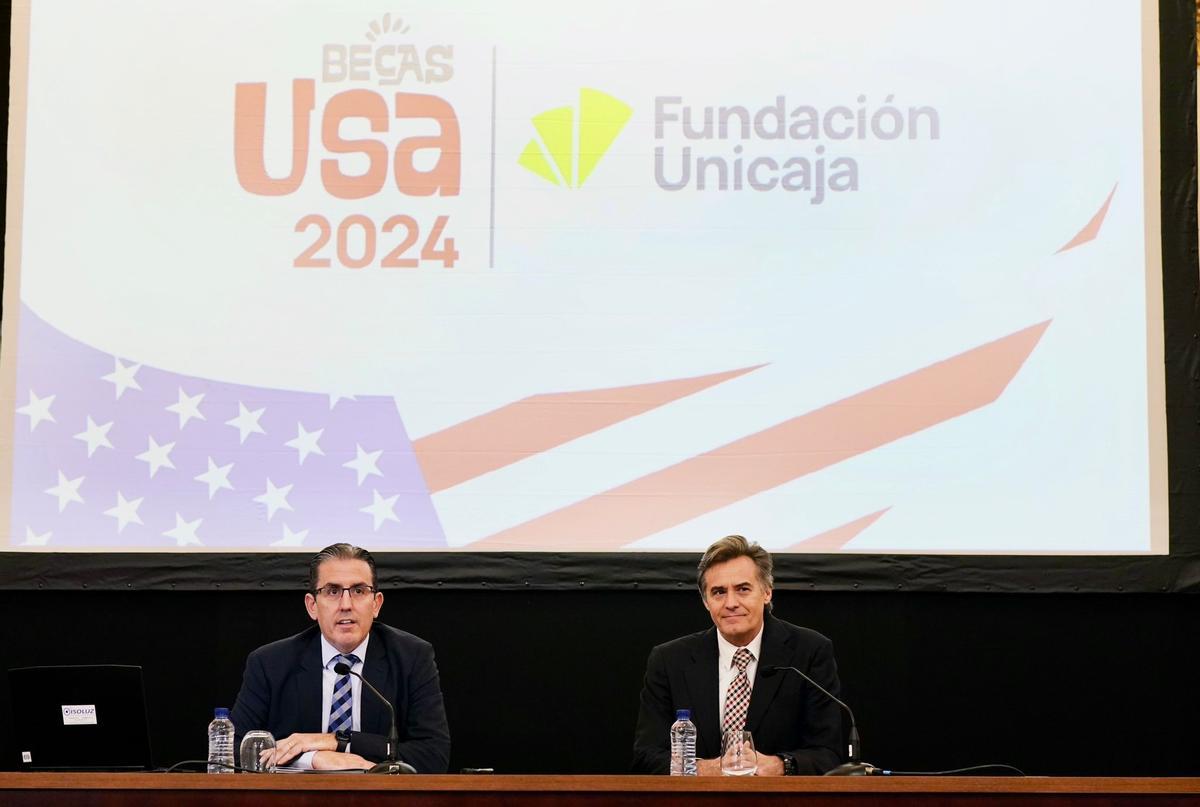 Momento de la presentación de las Becas USA de Fundación Unicaja