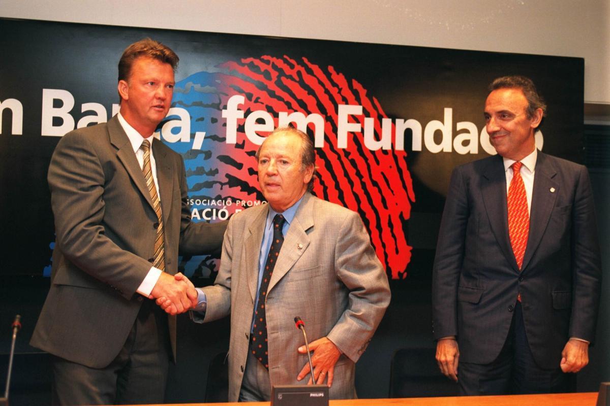 Van Gaal, Núñez y Gaspart, en una imagen de archivo