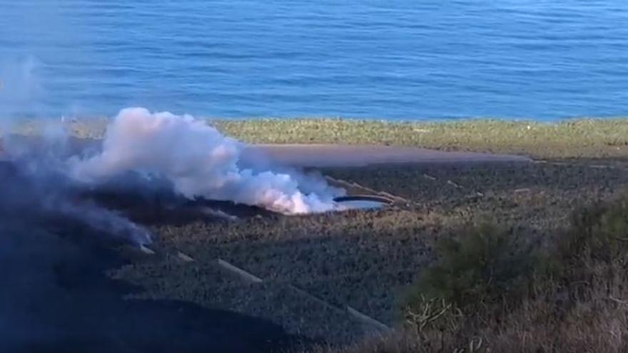 Río de lava del volcán de La Palma al sur de la montaña de La Laguna