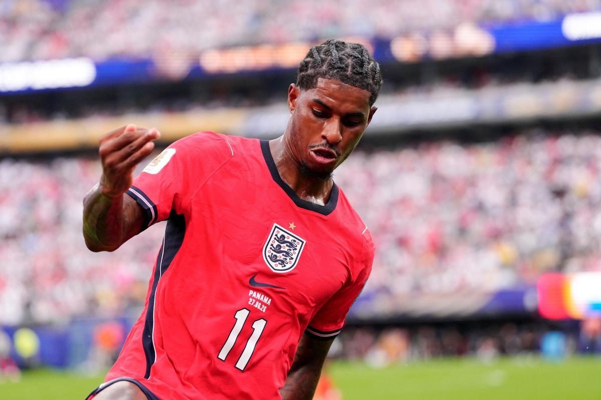 Marcus Rashford of England looks on during the FIFA World Cup 2026 Group L match between Panama and England at New York New Jersey Stadium on June 27, 2026 in East Rutherford, United States. AFP7 27/06/2026 ONLY FOR USE IN SPAIN. Jose Breton / AFP7 / Europa Press;sport;football;soccer;player;team;FIFA;World Cup;ZSPORT;ZSOCCER;Panama;England;Panama v England: Group L - FIFA World Cup 2026