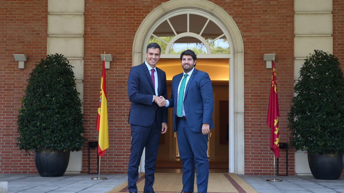 Pedro Sánchez y Fernando López Miras, en un anterior encuentro en Moncloa.