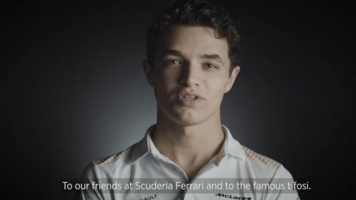 Lando Norris, en el vídeo navideño dirigido a Ferrari