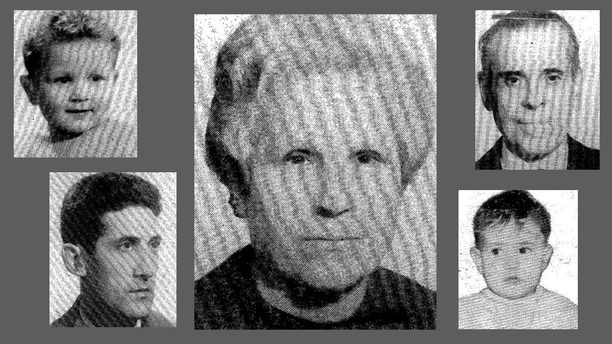 Die fünf mutmaßlichen Opfer der Giftmörderin. Nur für den Mord an ihrer Tante (großes Bild in der Mitte) wurde Catalina Domingo verurteilt.