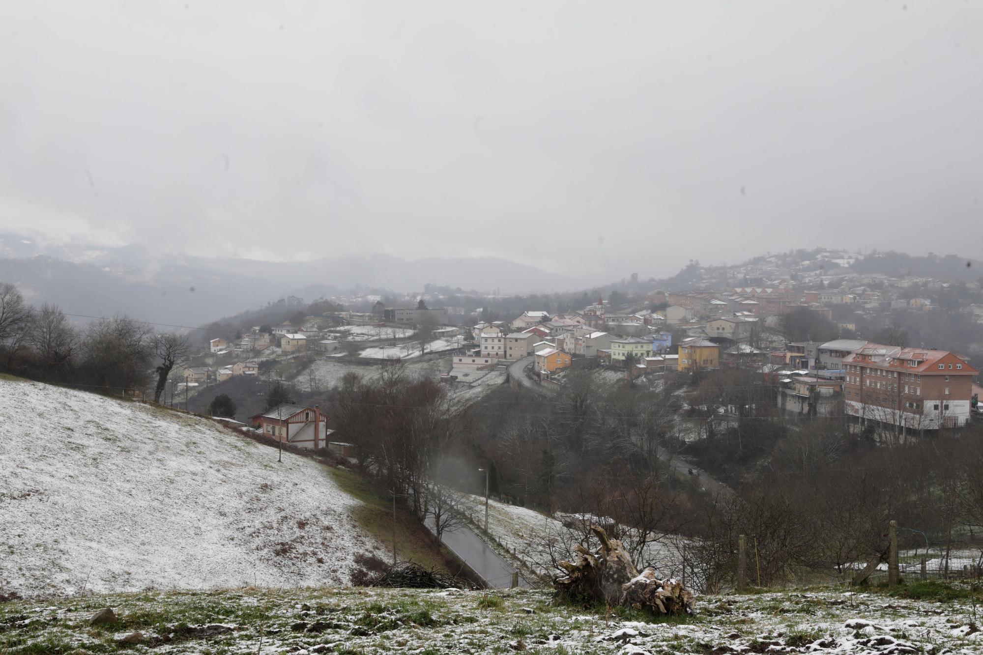 EN IMÁGENES: La borrasca Juliette lleva la nieve casi hasta la costa en Asturias