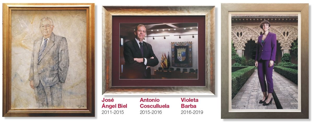 José Ángel Biel, Antonio Cosculluela y Violeta Barba fueron los presidentes de las Cortes de Aragón entre 2011 y 2019.