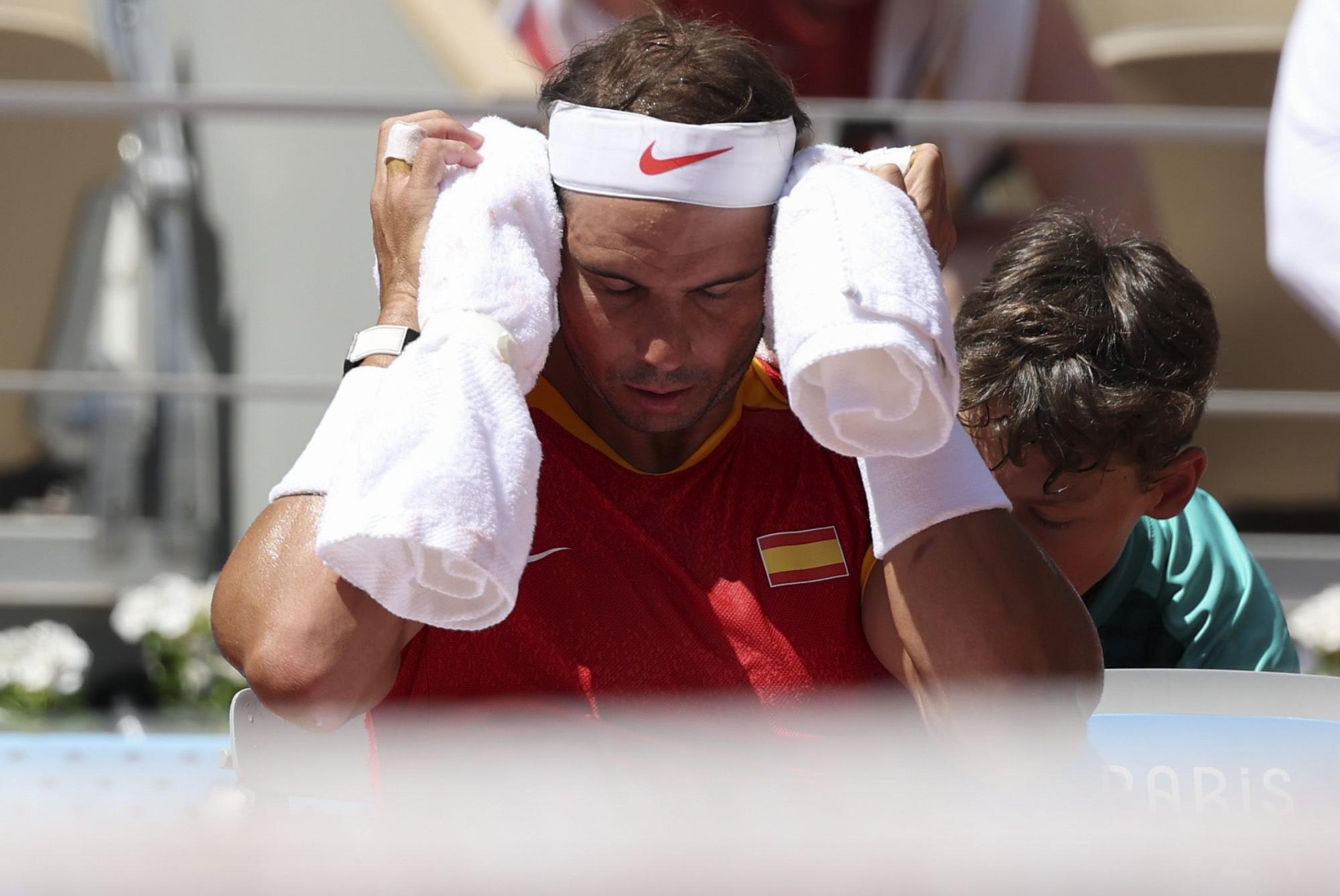 Rafa Nadal durante su derrota contra Novak Djokovic en los Juegos Olímpicos de París.