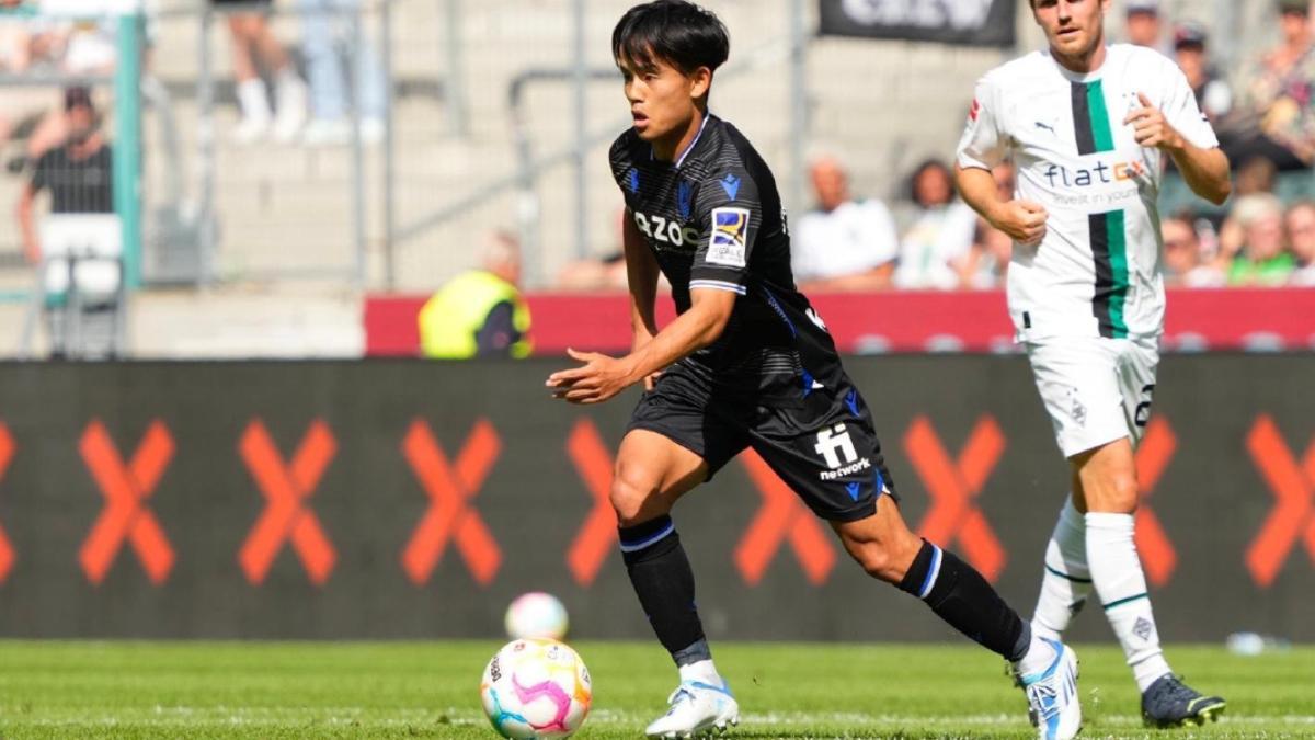 Take Kubo en su debut con la Real Sociedad