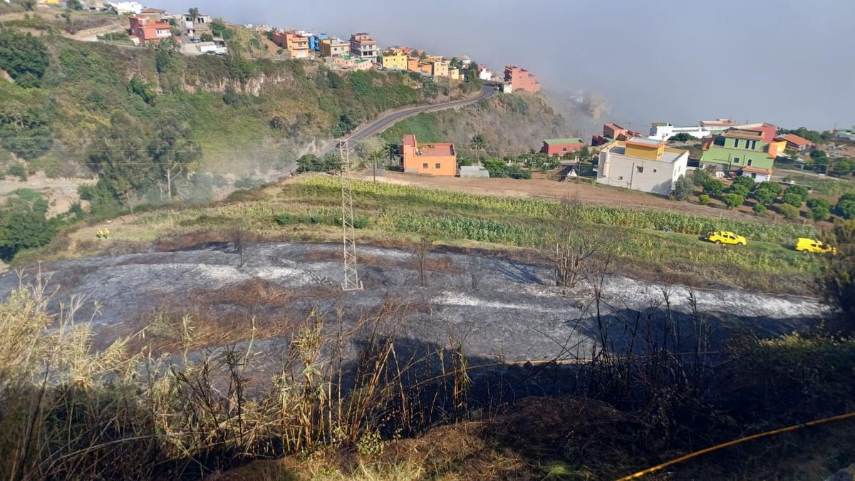 Zona afectada en la zona de El Lance, en Los Realejos