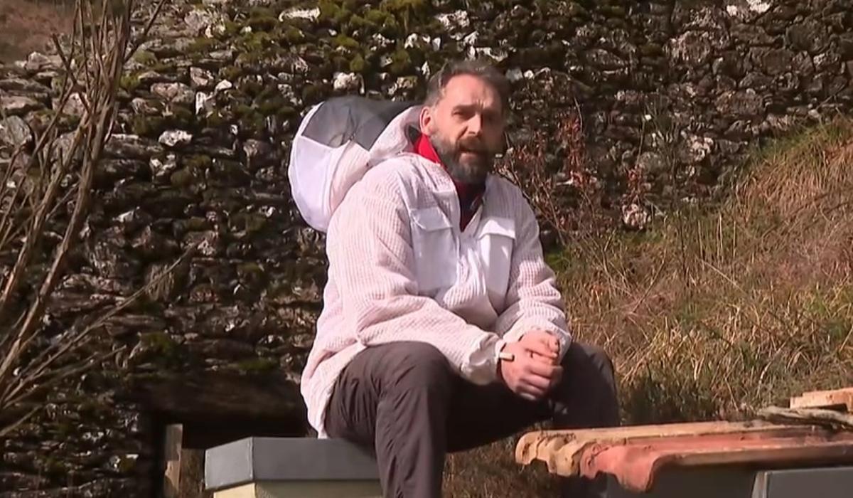 Manuel Méixome, en una alvariza de O Candán