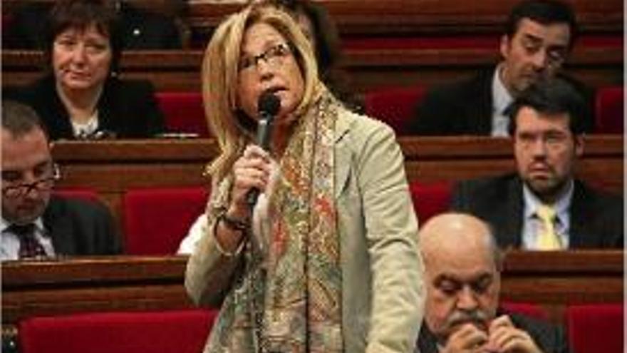 La vicepresidenta durant una intervenció al Parlament.