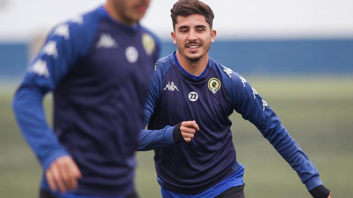 Cristian Cedrés en un entrenamiento del equipo