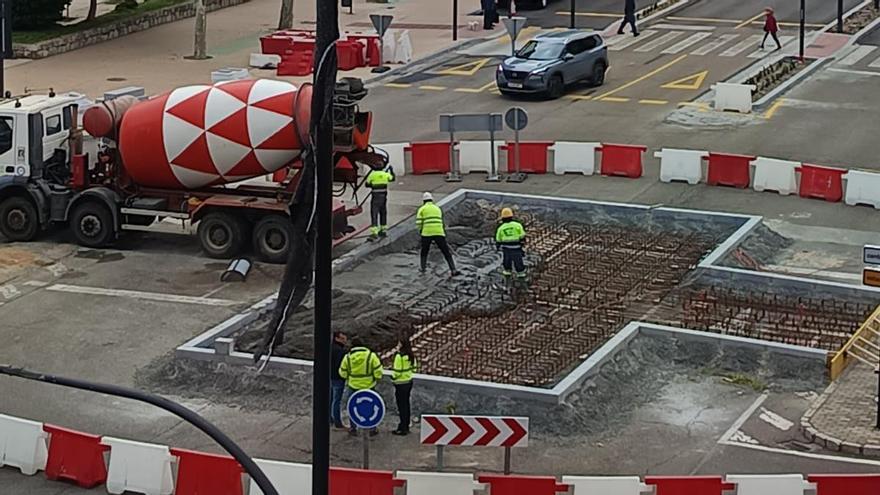 Cimentación del futuro crucero de las Tres Cruces, este jueves, en Zamora.