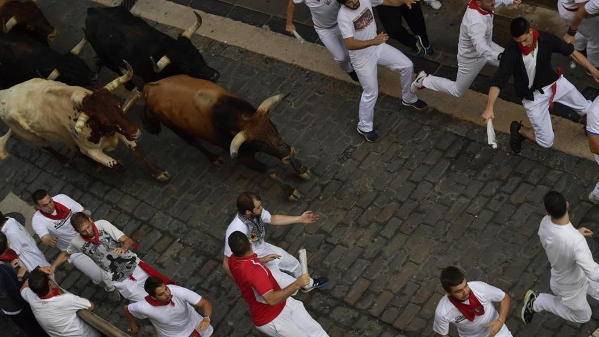 zentauroepp44303660 revellers run next to fighting bulls from the miura ranch du180716103625