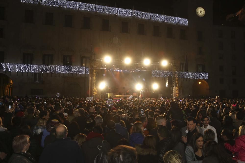 La Nochevieja 2018 en la Plaza del Ayuntamiento de Alicante