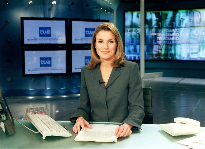 Letizia Ortíz como periodista en TVE