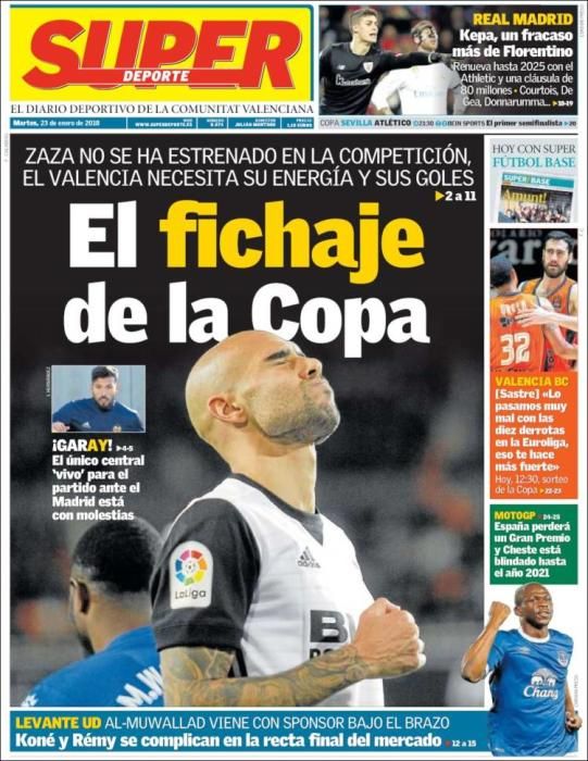 Portadas deportivas del martes 23 de enero