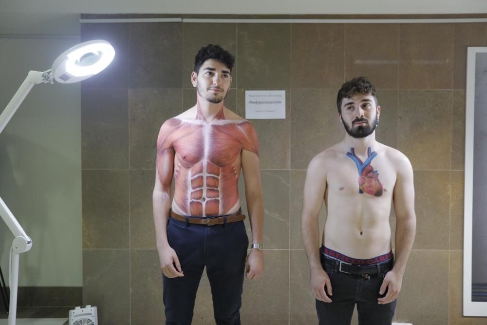 Exposición sobre 'bodypainting' en la Facultat de Medicina