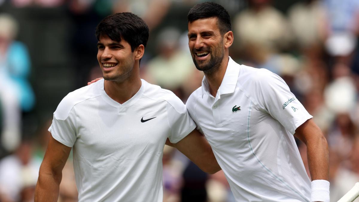 Alcaraz y Djokovic en la final de Wimbledon 2024