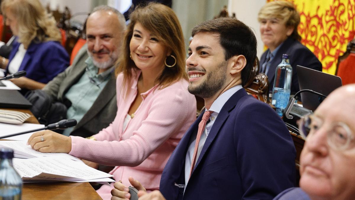 El portavoz del Partido Popular, Ignacio Jáudenes, durante el Pleno del Ayuntamiento, este jueves