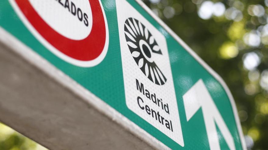 Una señal de acceso a Madrid Central.