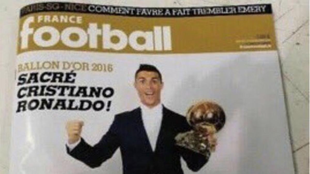 Así es la portada de France Football con Cristiano Ronaldo y el Balón de Oro 2016