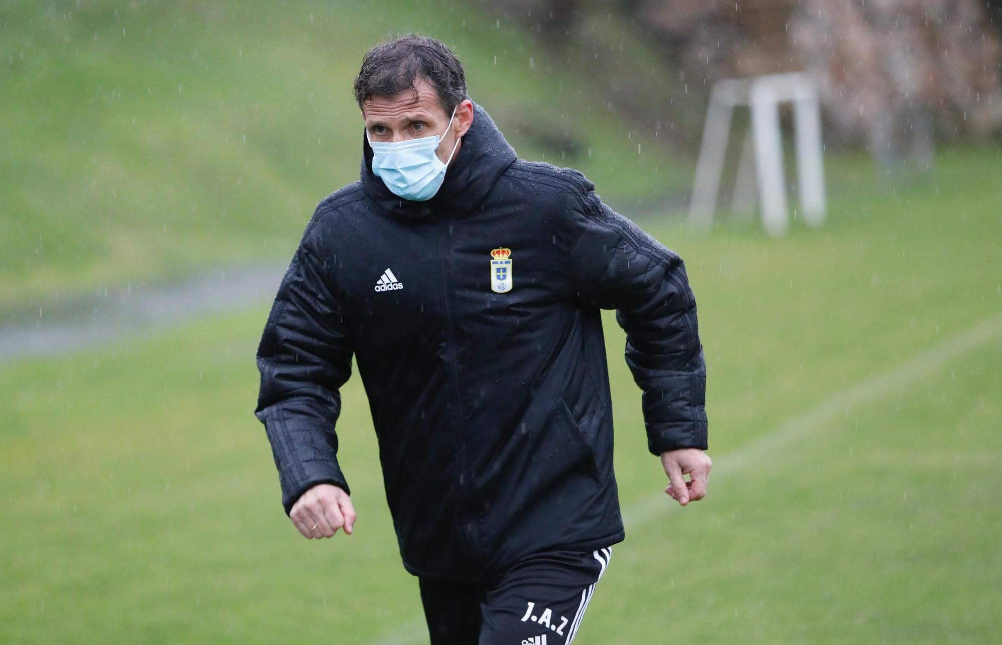 Entrenamiento del Oviedo tras empatar ante el Mallorca