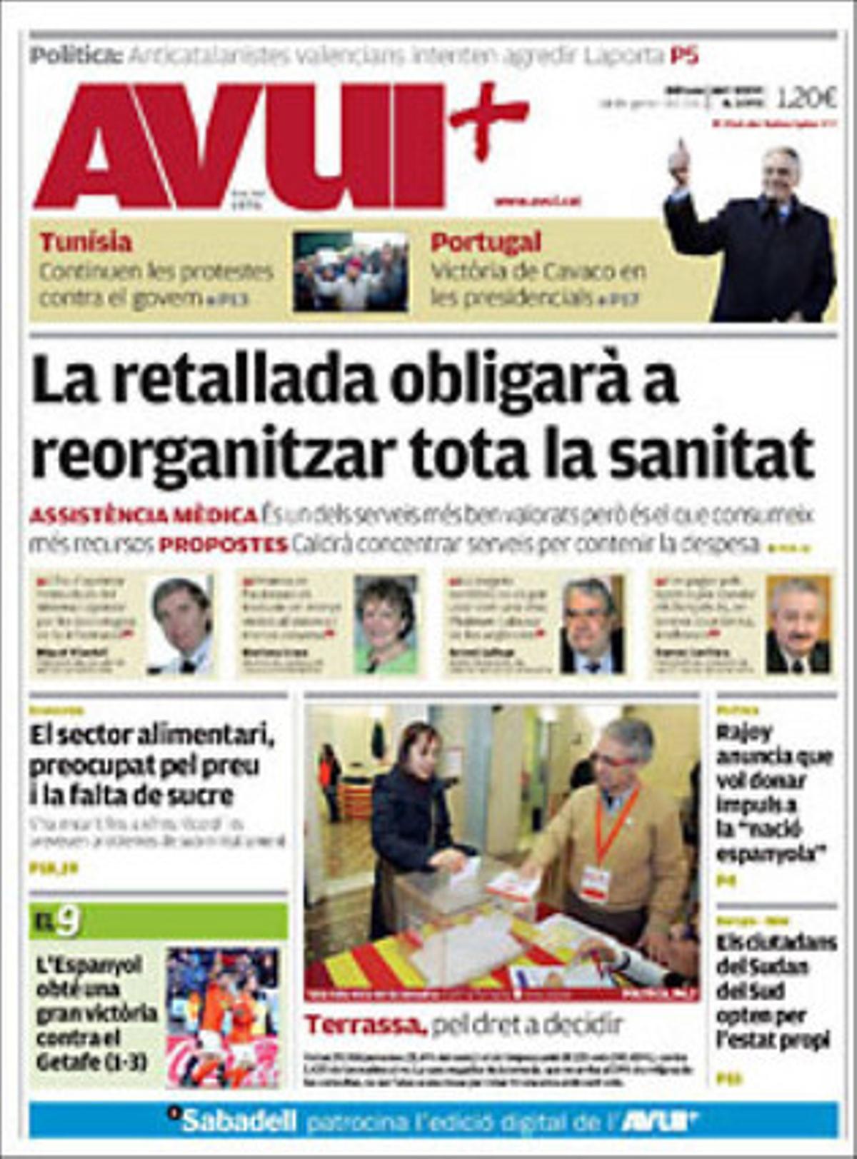 L’’Avui’ també destaca a dins que el preu rècord i el subministrament del sucre amarguen la indústria; l’anàlisi de si és possible retallar, i com, la despesa en la sanitat catalana, i que els pirmers metges de la Universitat de Girona aprenen resolent casos clínics.