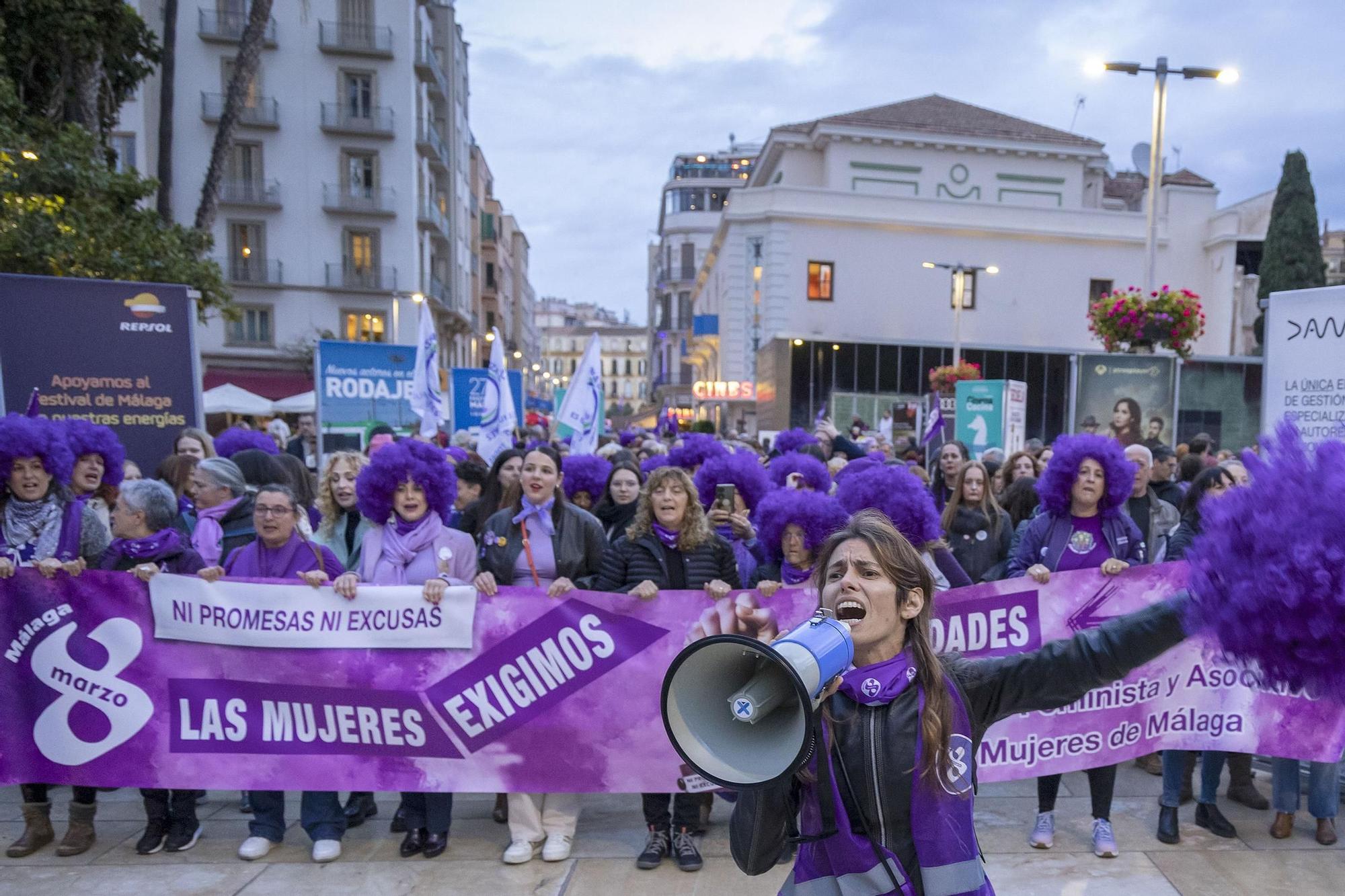 La marcha por el 8M en Málaga, en imágenes